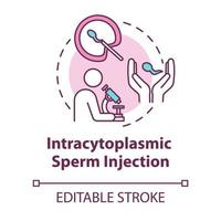 Intracytoplasmic sperm injection concept icon vector