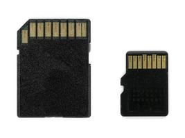 SD and micro SD memory card comparison photo