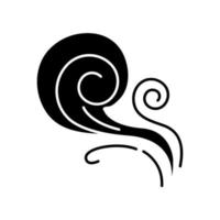 Wind whirl black glyph icon vector