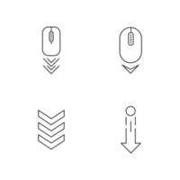 Scrolldown indicators pixel perfect linear icons set vector