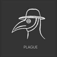 Plague chalk white icon on black background vector