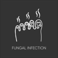 Fungal infection chalk white icon on black background vector