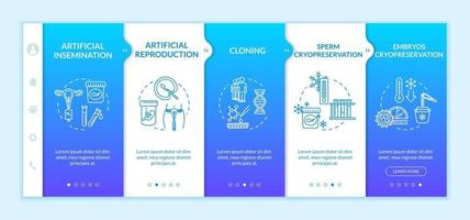 Reproductive technology onboarding vector template