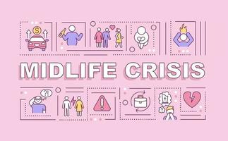 Midlife crisis word concepts banner vector