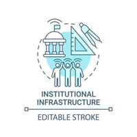 Institutional infrastructure blue concept icon vector