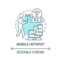 Mobile hotspot blue concept icon vector