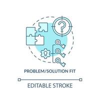Problem, solution fit blue concept icon vector