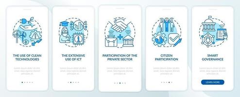 Tools of smart city management onboarding mobile app page screen vector