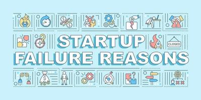 Startup failure reasons word concepts banner vector