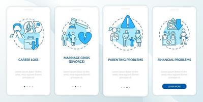 Financial problems onboarding mobile app page screen vector