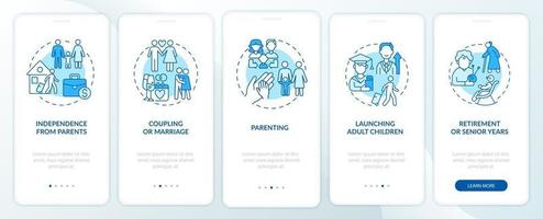 Independence from parents onboarding mobile app page screen vector