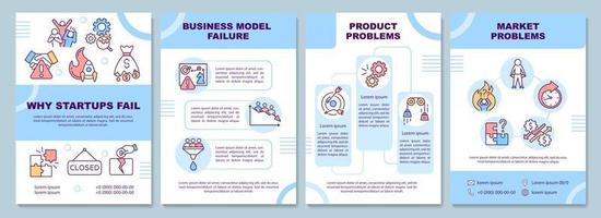 Why startups fail brochure template vector