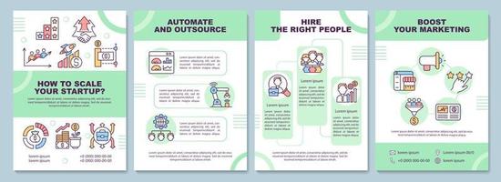 How to scale startup brochure template vector