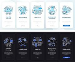 Business chat service onboarding mobile app page screen vector
