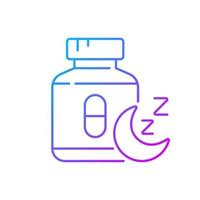 Pills for insomnia gradient linear vector icon