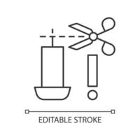 Trimming candle wick linear manual label icon vector