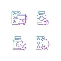 Maintaining life quality gradient linear vector icons set