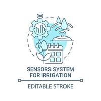 Sensor system for irrigation blue concept icon vector