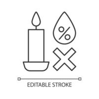 Keeping candles in dry spot linear manual label icon vector