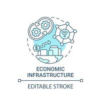 icono de concepto azul de infraestructura económica vector