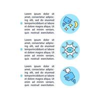 Night vision surveillance system concept line icons with text vector