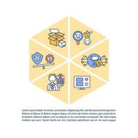 Surveillance system purchasing concept line icons with text vector