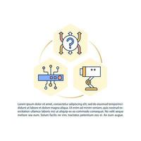 Surveillance system installation concept line icons with text vector