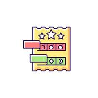 Break open lottery ticket RGB color icon vector