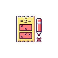 icono de color rgb de juego de lotería de cinco dígitos vector