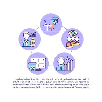 sistema de seguridad para iconos de línea de concepto de negocio con texto vector