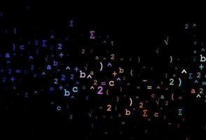 Dark Multicolor, Rainbow vector backdrop with algebra elements.