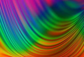Fondo de vector de arco iris multicolor oscuro con líneas dobladas.