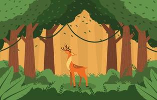 Deer In the Deep Forest Nature vector