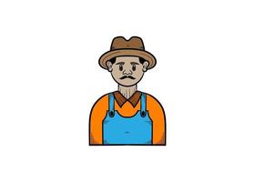 Farmer hand drawn illustration design template isolated vector