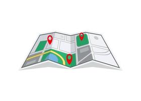 plantilla de diseño de ilustración de icono de papel de mapa vector