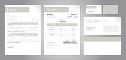 set letter head, invoice, business card and envelope vector