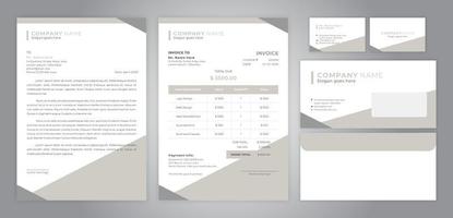 set of letter hea, invoice, businss card and envelope vector