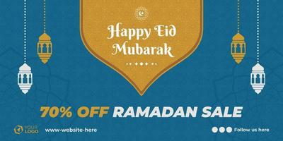 blue islamic sale banner vector