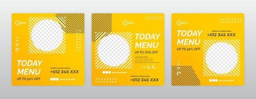 Todays menu, social media post template vector