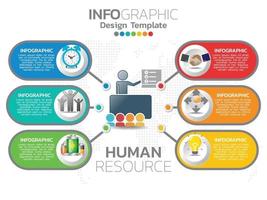 Infographic template design with 6 color options. vector