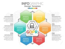 Infographic template design with 6 color options. vector