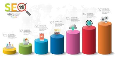 SEO digital marketing concept with icons. vector