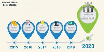 5 Steps timeline infographic in business concept vector