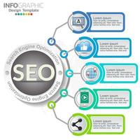 SEO digital marketing concept with icons. vector