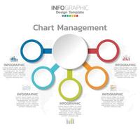 5 Parts infographic design steps or processes. vector