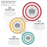 Plantilla de infografía empresarial con 3 opciones o pasos. vector