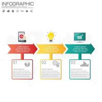 Plantilla de infografía empresarial con 3 opciones o pasos. vector