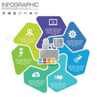 6 Parts infographic design steps or processes. vector