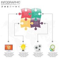 Plantilla de infografía empresarial con 4 opciones o pasos. vector