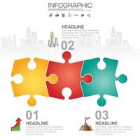 Plantilla de infografía empresarial con 3 opciones o pasos. vector